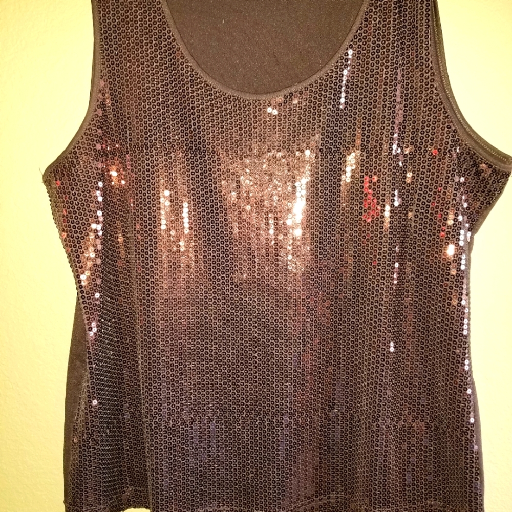 Sequined Short Sleeve Top